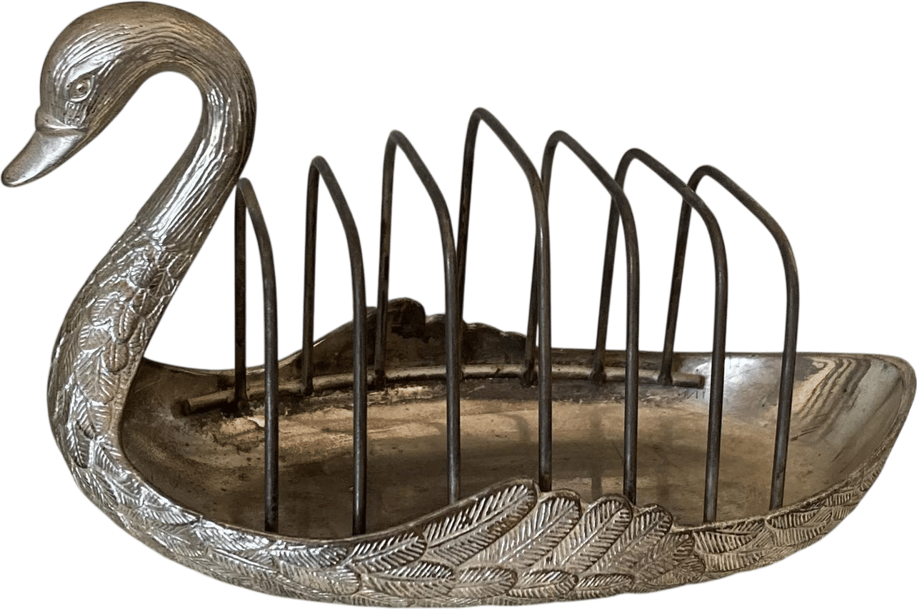 French Swan Toast and Napkin Holder