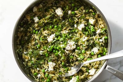 One-Pan Orzo With Spinach and Feta Recipe