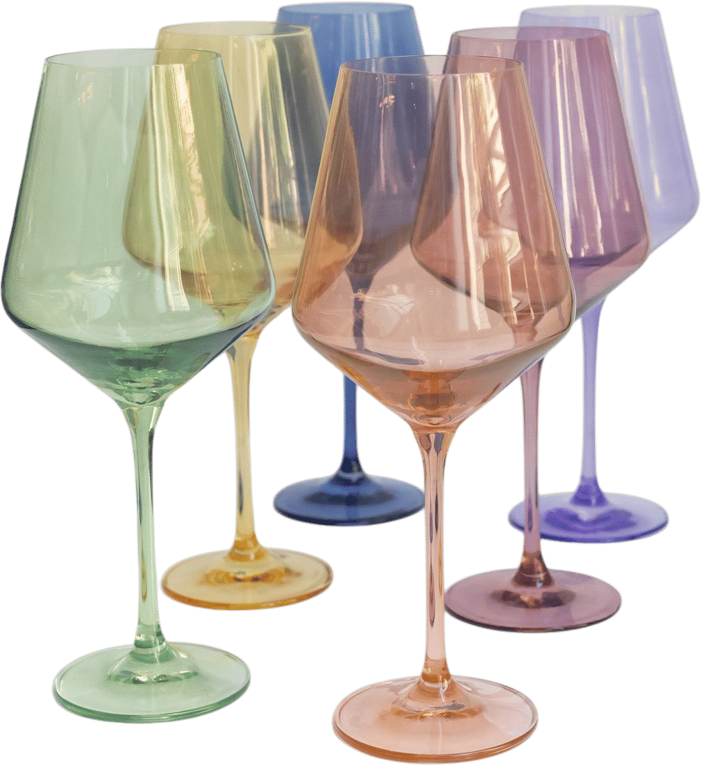 Estelle Colored Wine Stemware - Set of 6 (Pastel Mixed Set)