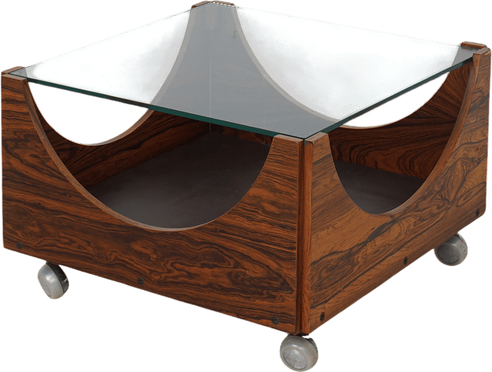 Danish Rosewood & Glass Coffee Table