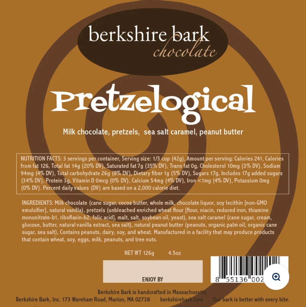 Berkshire Bark Pretzelogical Chocolate Bar