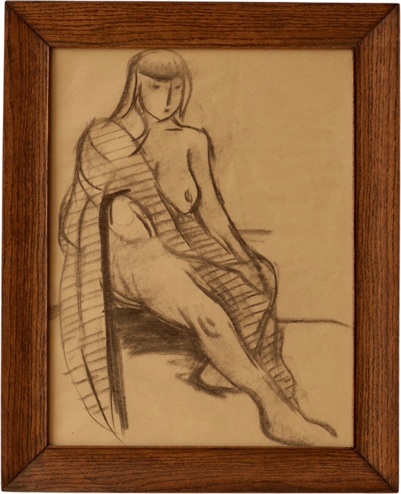 vintage charcoal drawing
