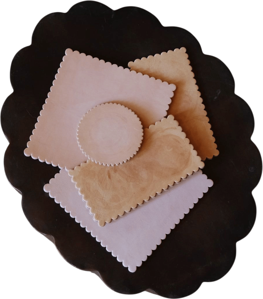 Building Block Vegetable Tanned LP Leather Coasters