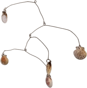 Seashell hanging mobile (12" W x 10" H)