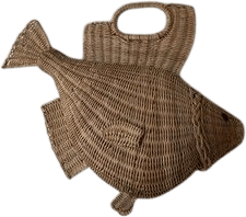 Vintage 1950s Fish-Shaped Wicker Purse
