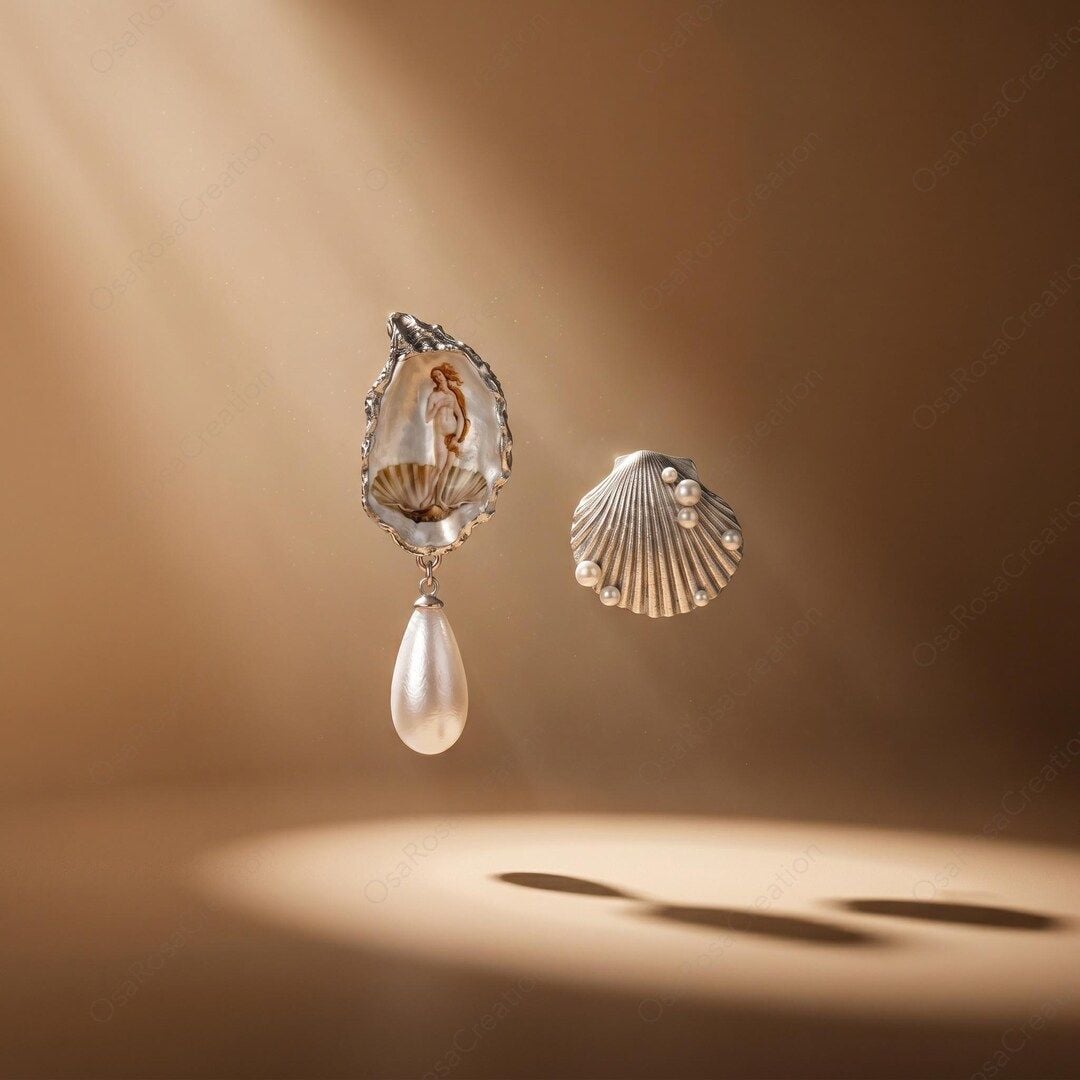 Renaissance Art Oyster Earrings