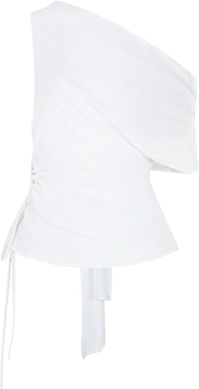 OPINI Gathered Top White