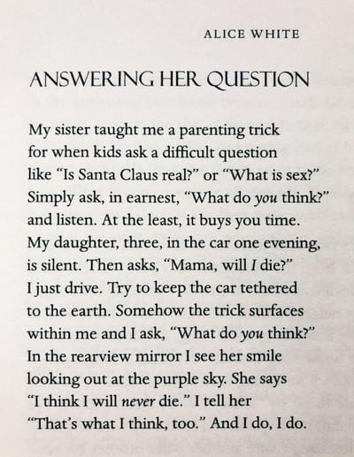 Answering Her Question