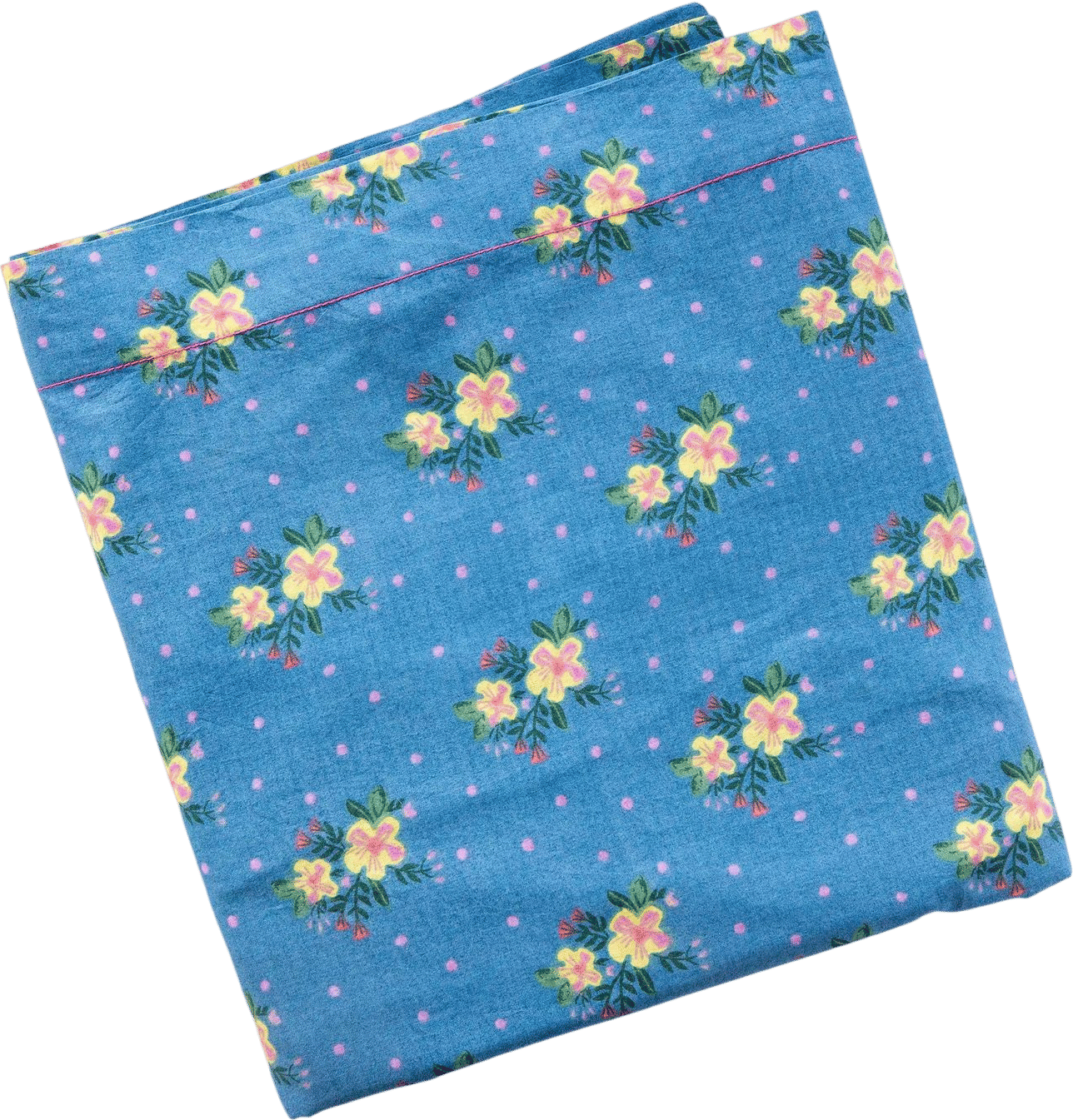 Mix & Match Cotton Flat Sheet - Blue Nora