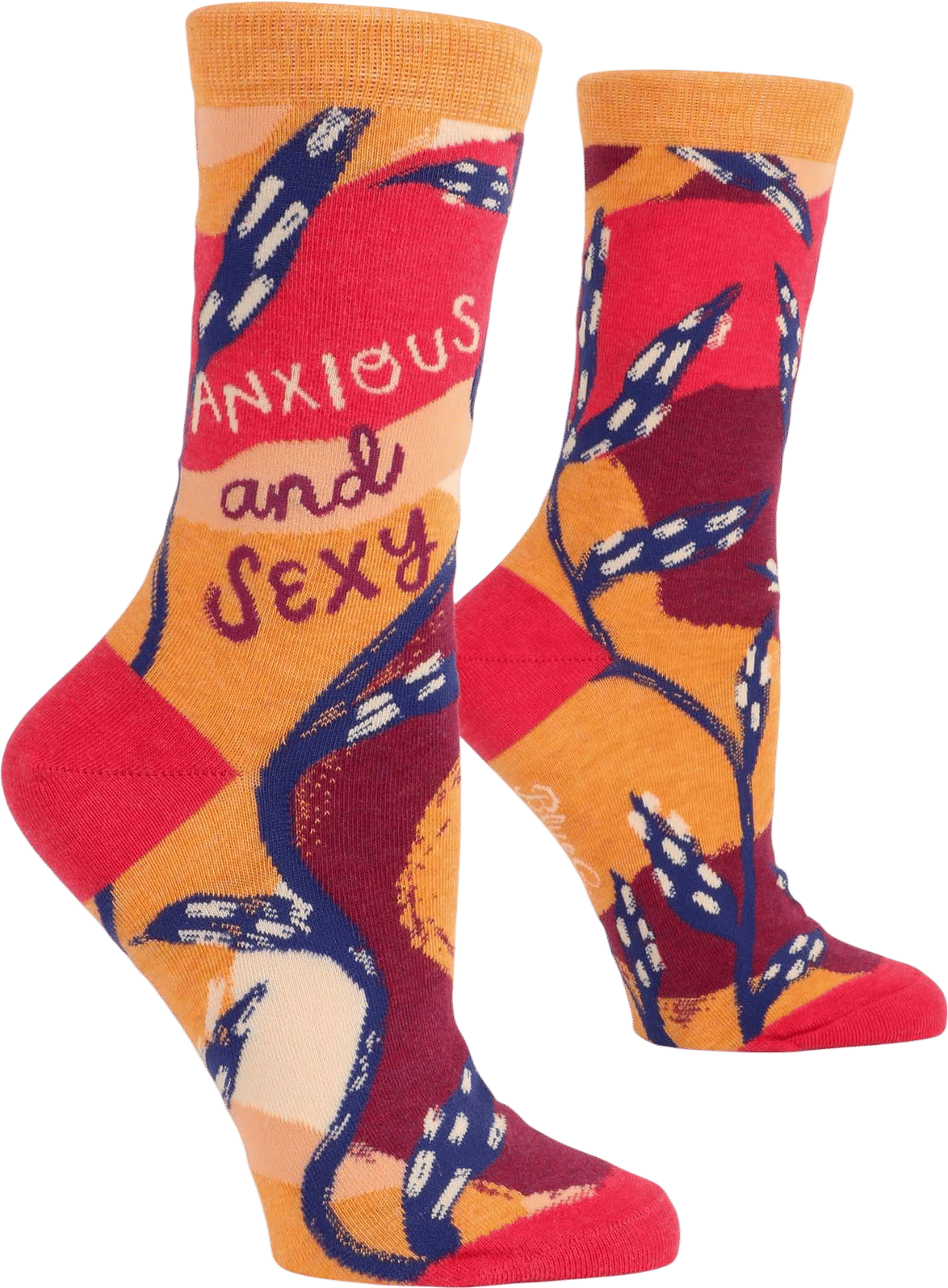 Blue Q Anxious and Sexy W-Crew Socks