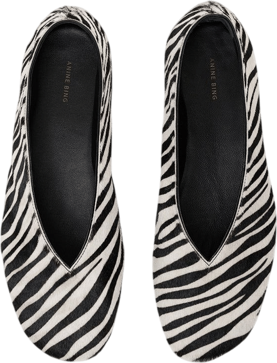 Anine Bing Ana Flats Zebra Calf Hair