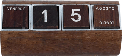 1970s Italian Wood & Aluminum Perpetual Calendar