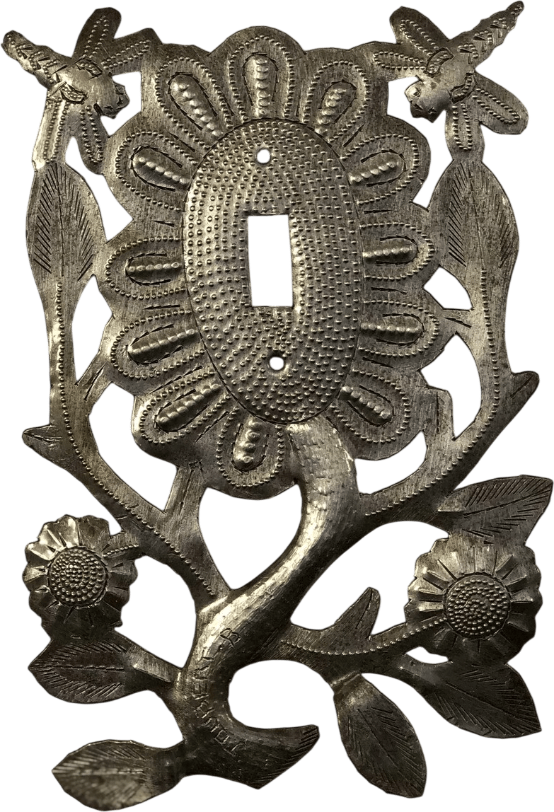 Folk Art Flower Switch Plate Cover (Made in Haiti)