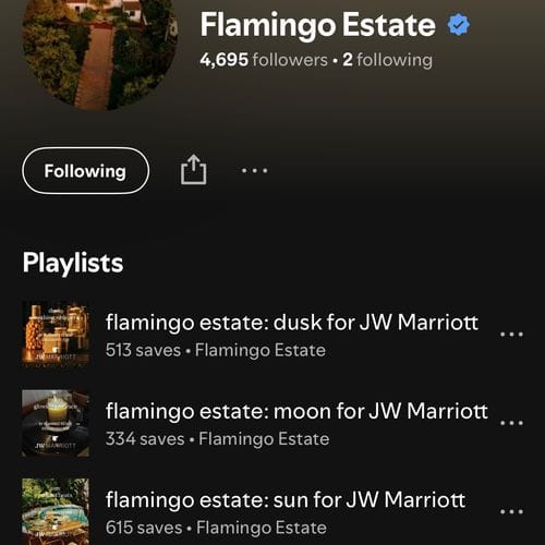 Flamingo Estate x JW Marriott Playlists