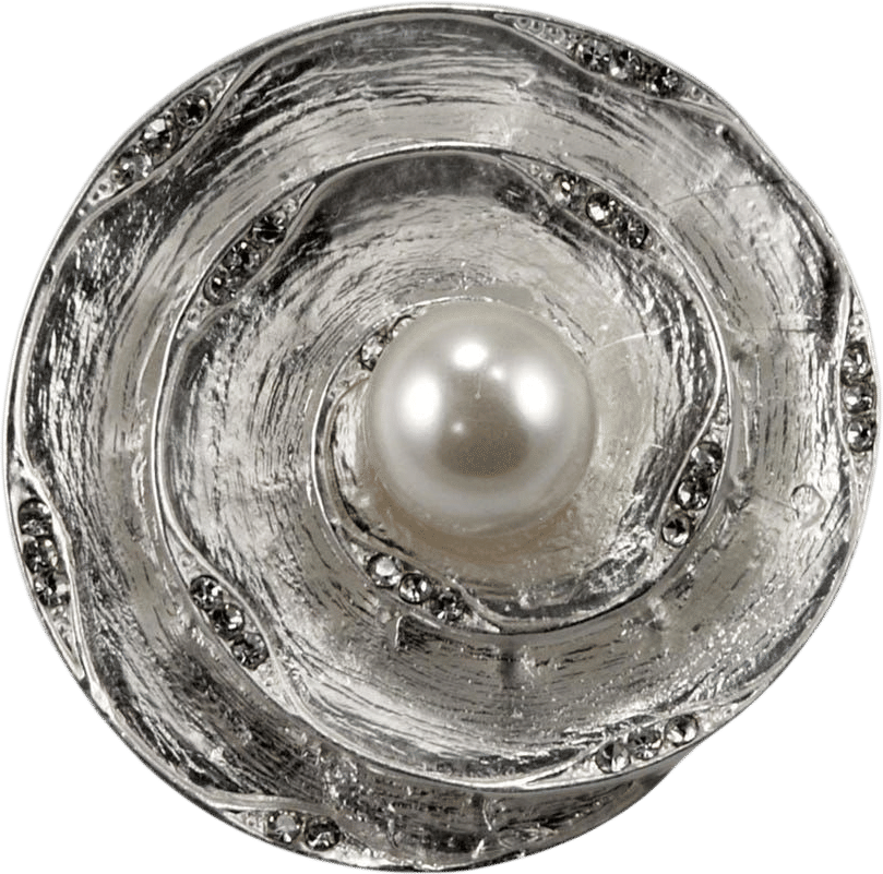 Circle White Pearl Brooch