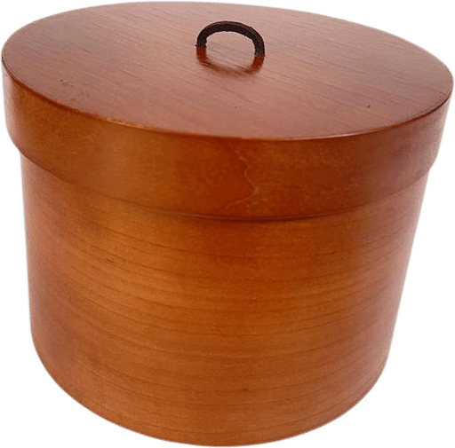 Vintage Bentwood Round Storage Box With Leather Ties Cherry Finish Shaker Style - Etsy