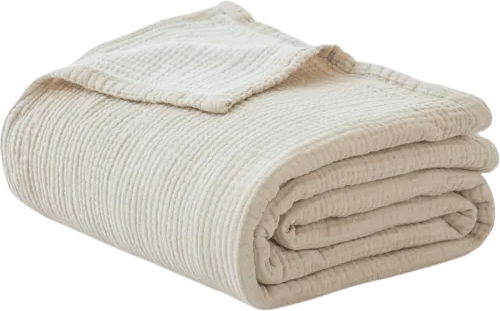 Replace your topsheet with a Cotton Muslin Blanket