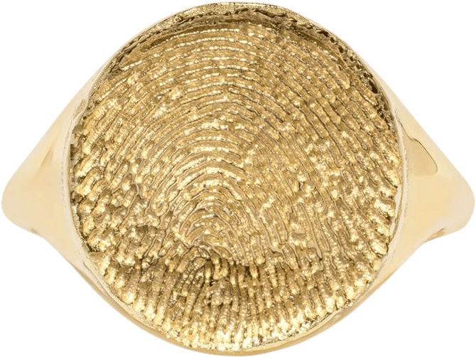 Fingerprint Pavé Diamond Signet Ring