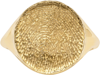 Fingerprint Pavé Diamond Signet Ring
