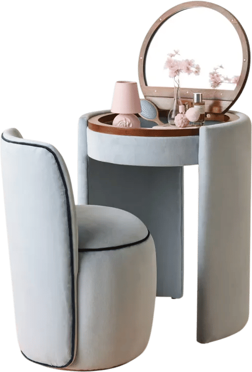 Jane Upholstered Vanity & Stool Set