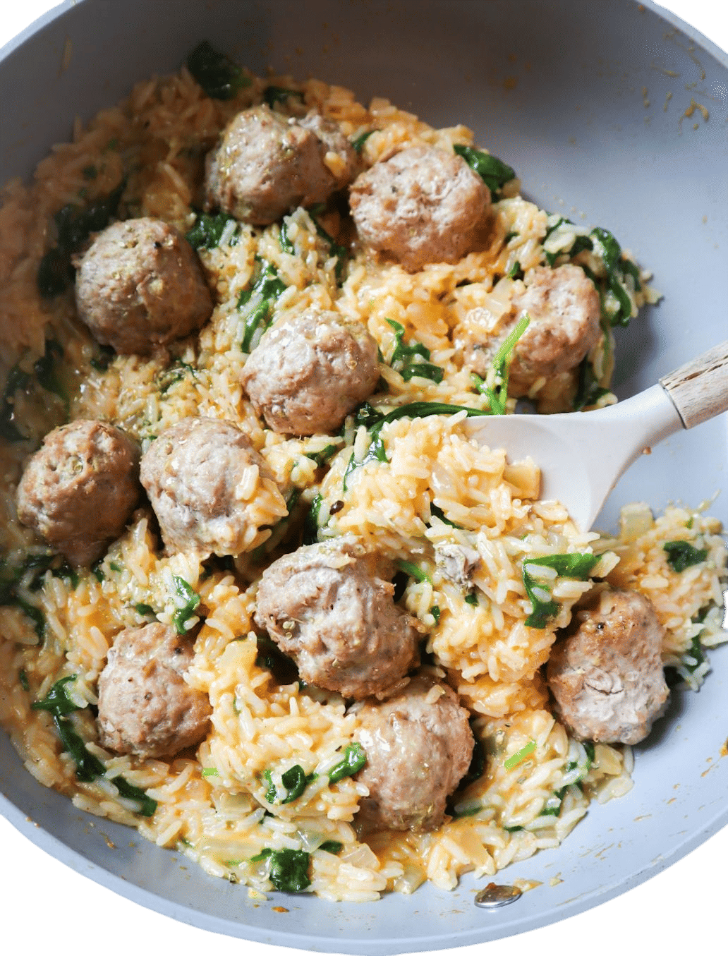 Lemon Basil Turkey Meatballs and Creamy Rice
