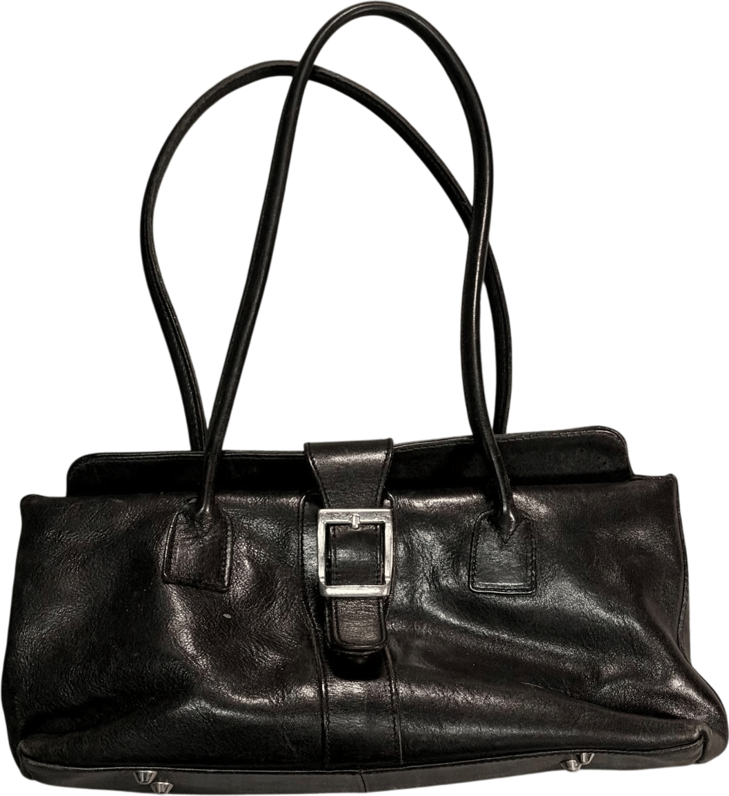 Vintage Vera Pelle Leather Shoulder Buckle Bag...
