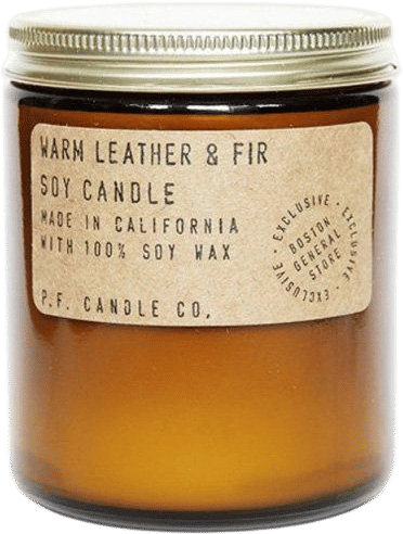 P.F. Candle Co. Warm Leather + Fir Soy Candle