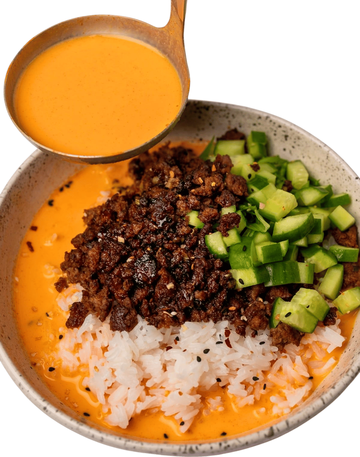 Creamy Gochujang Broth Bowls with Crispy Beef