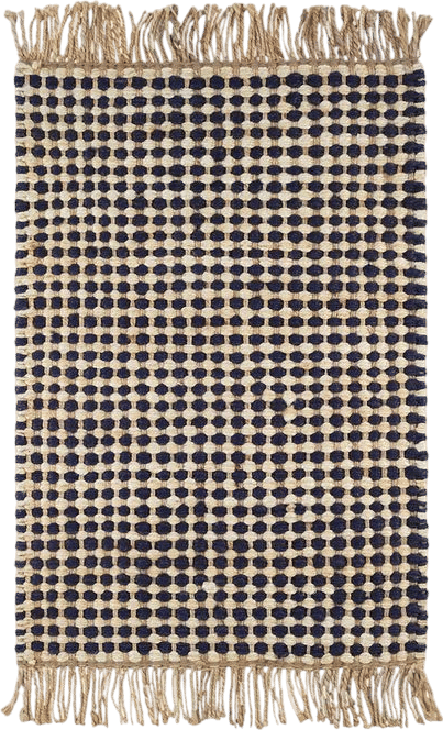 Kuba Black Handwoven Rug, 3' x 5'