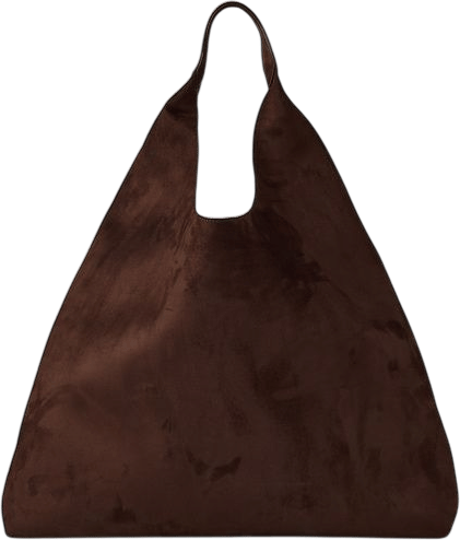 Vegan Suede Slouchy Tote Bag