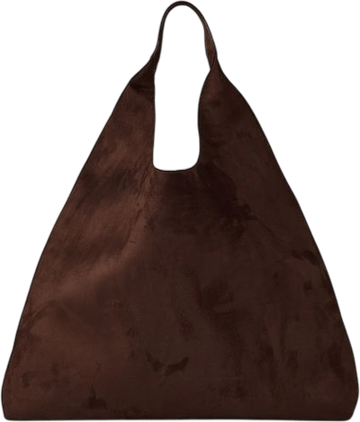 Vegan Suede Slouchy Tote Bag