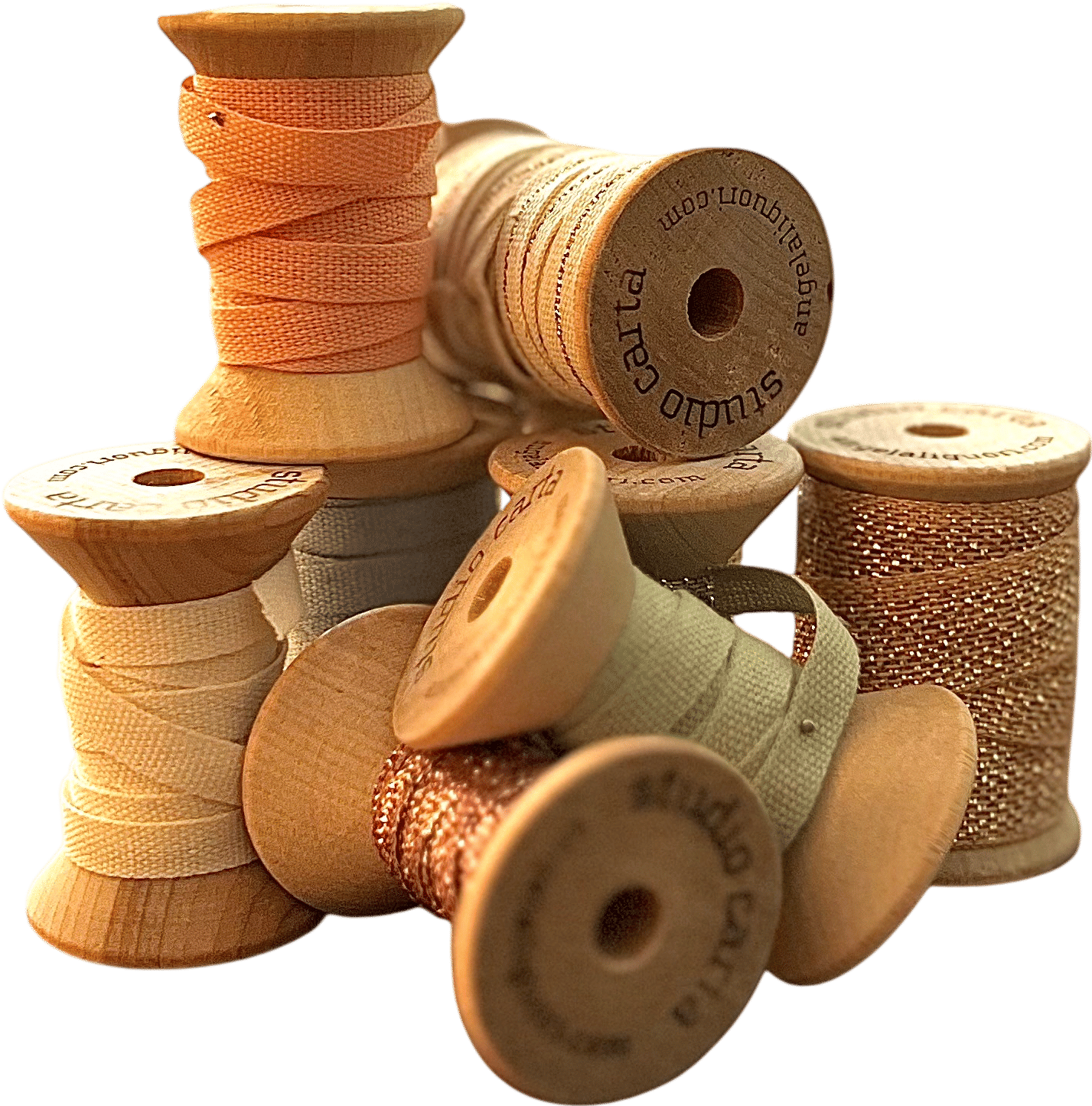 Studio Carta Wood Spool 5 Yards Cotton Ribbon