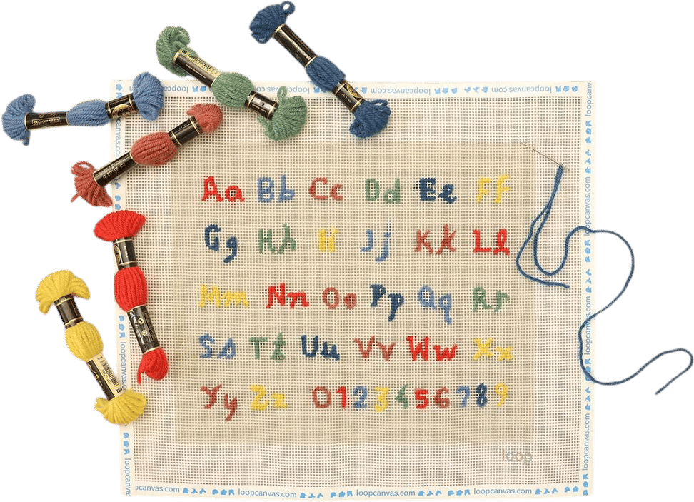 Oso & Me Alphabet Needlepoint Canvas