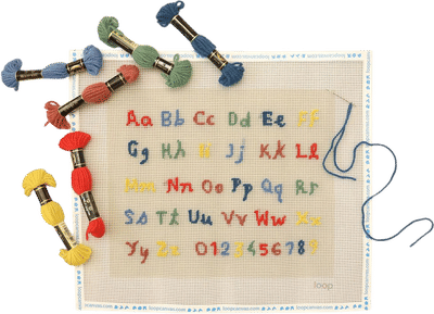 Oso & Me Alphabet Needlepoint Canvas