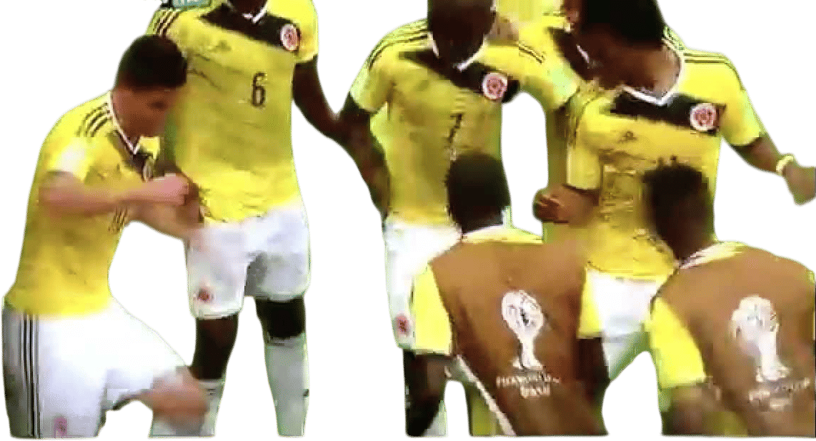 Colombian soccer team goal celebrations
