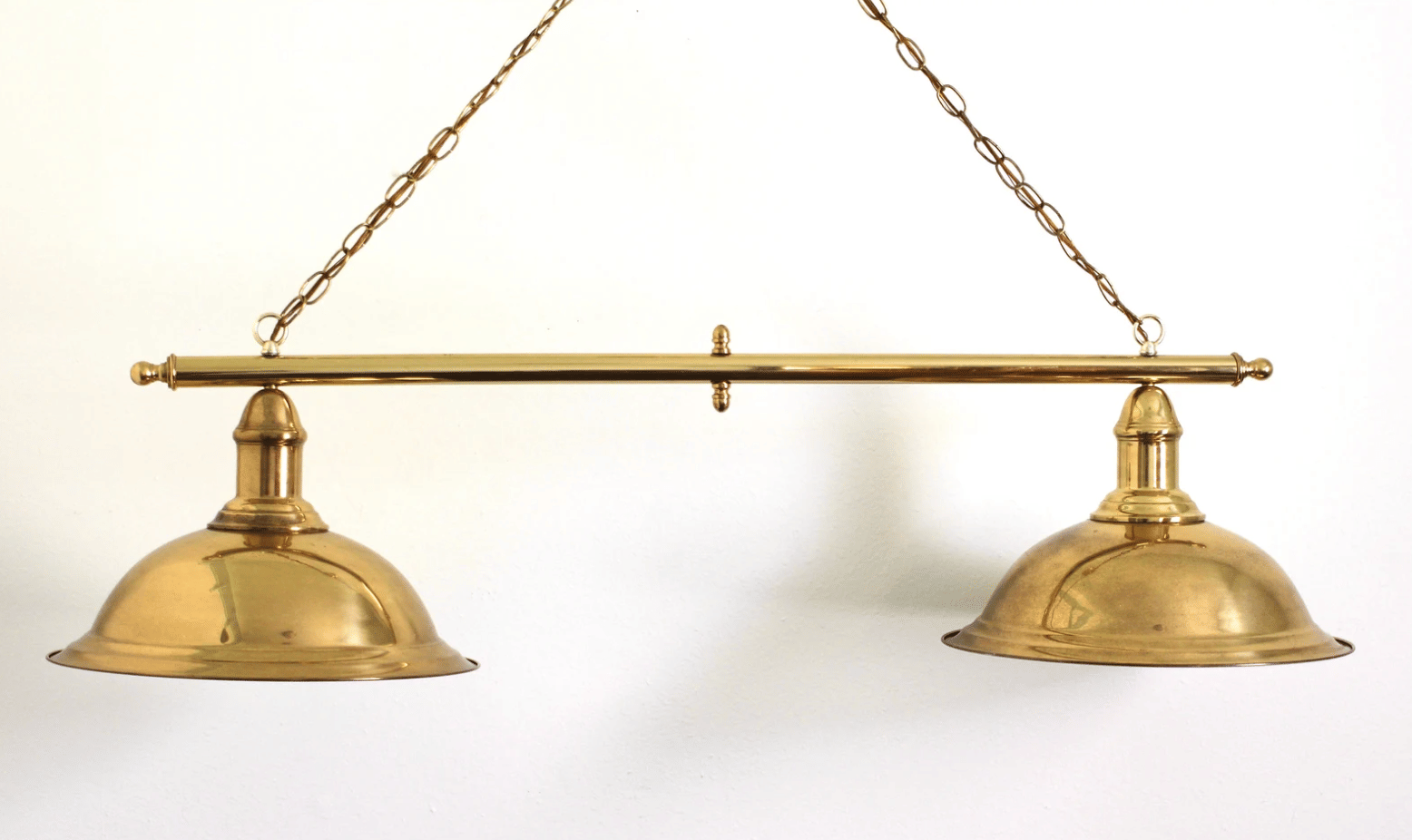 Vintage-Inspired Brass Two-Dome Pendant Light