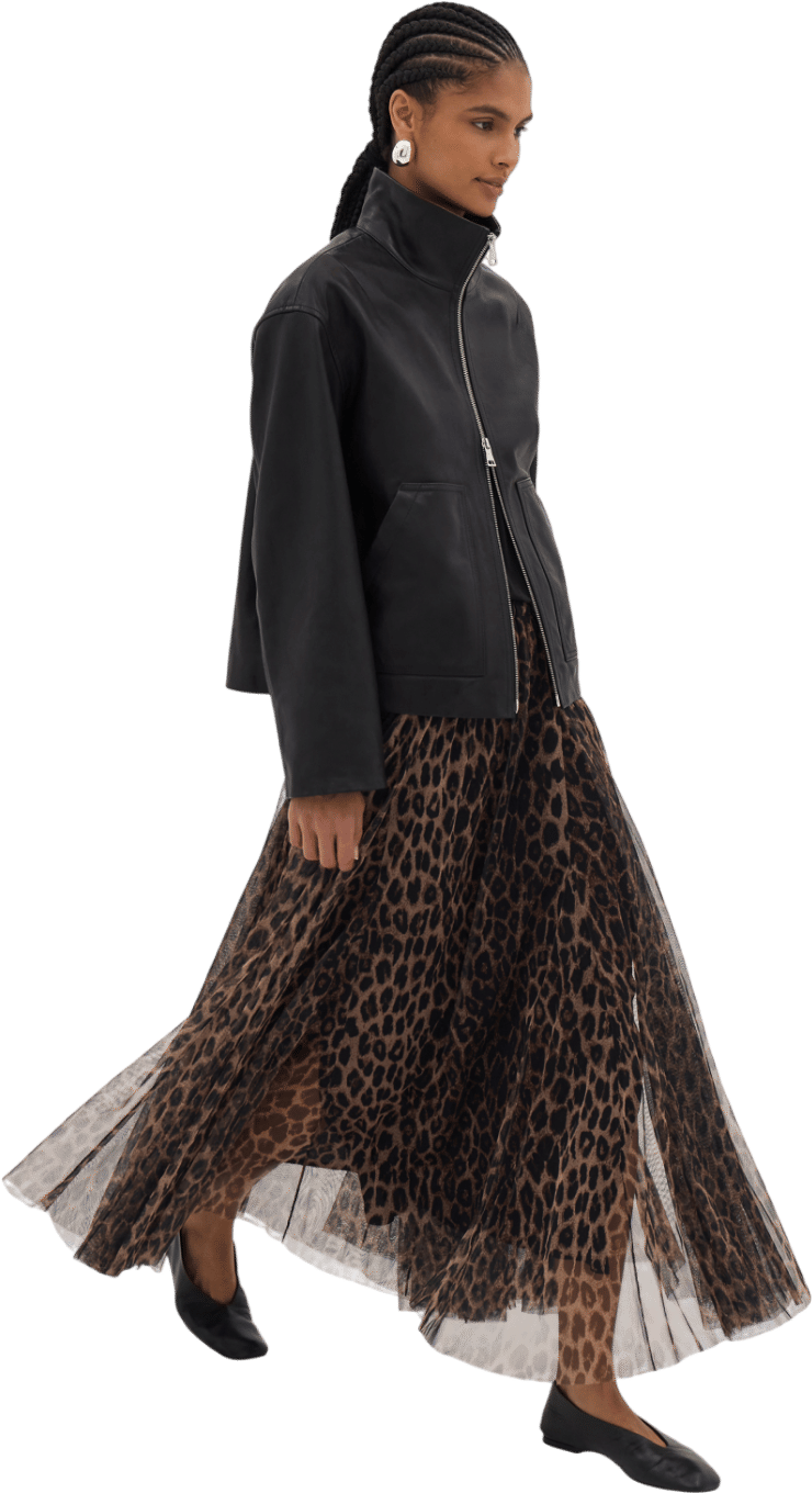 This tulle leopard print skirt