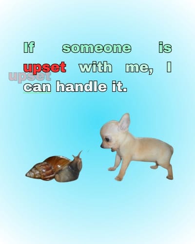 If Someone is Upset with Me, I Can Handle It