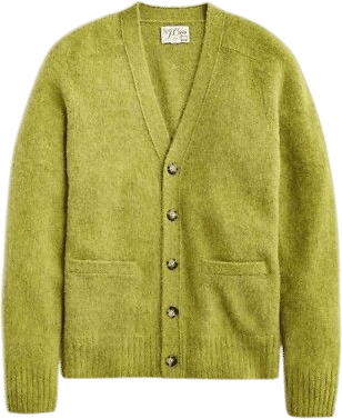J.Crew Brushed Wool Cardigan - Green Apple