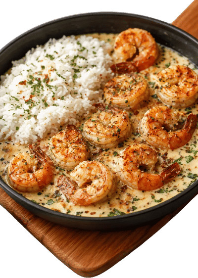 Creamy Garlic Butter Shrimp and Rice Recipe
