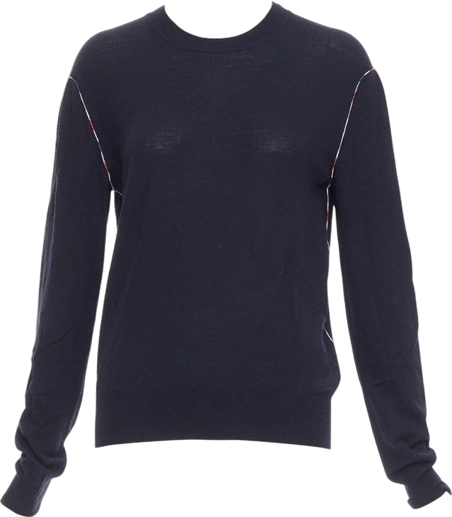 OLD CELINE Phoebe Philo navy multicolor yarns anagram logo sweater