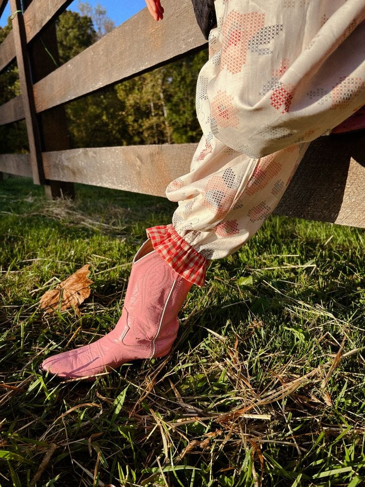 Ballet Pant in Winter White & Picnic Check