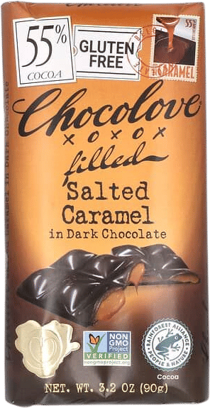 Chocolove Filled Salted Caramel Dark Chocolate 55% Cocoa