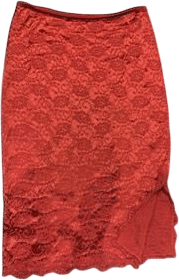 Ann Ferriday Vintage Stretch Satin Lace Trimmed Skirt