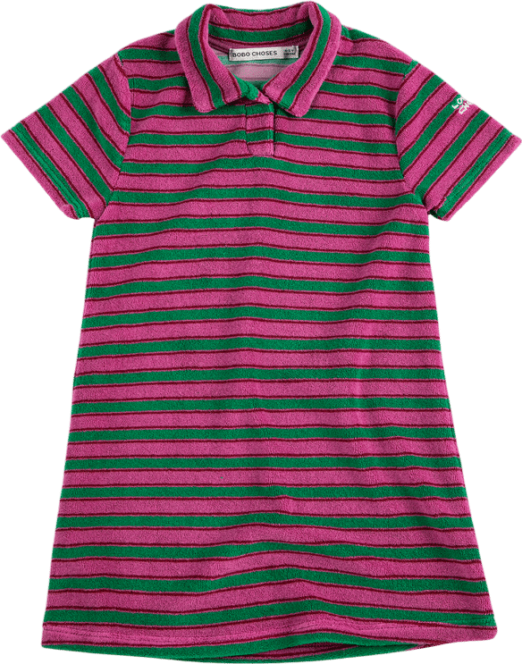 Striped Terry Polo Dress