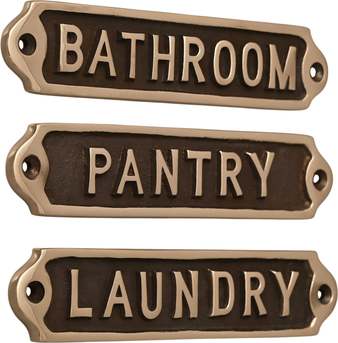 Cast Brass Room Signs