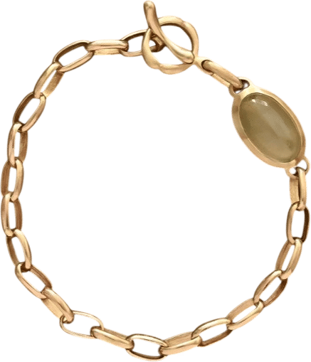 Gold Baby Elevine Bracelet with Green Moonstone