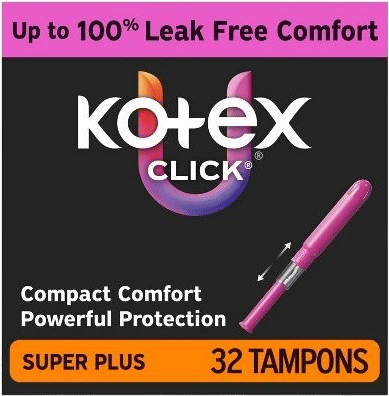 Kotex Click Compact Unscented Tampons - Super Plus - 32ct