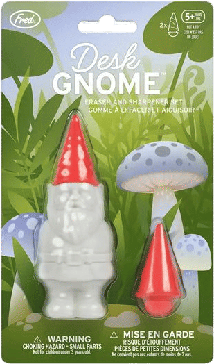 Desk Gnome Eraser and Sharpener Set