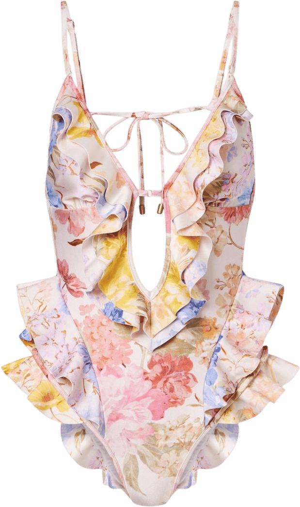 Como Floral Ruffled Swimsuit